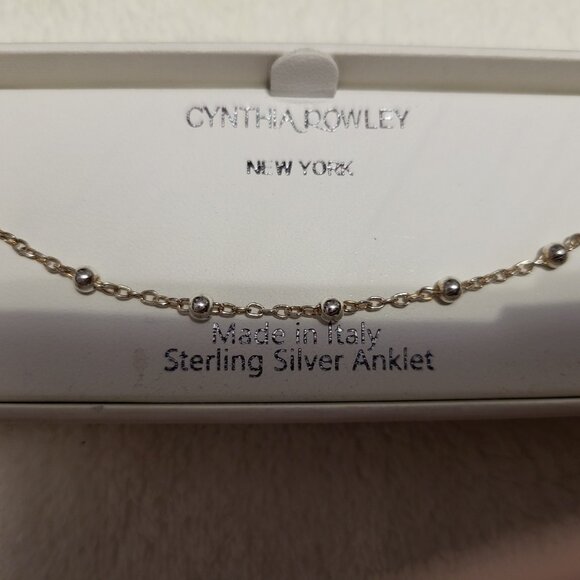 NWT CYNTHIA ROWLEY ITALIAN STERLING SILVER 925 CROSS ANKLE BRACELET - Picture 4 of 5